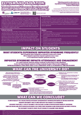 Elitism and Isolation: The Influence of Class on Experiences of Imposter Syndrome at Durham University 