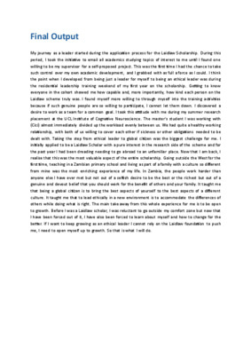 Final Take-Aways from my Laidlaw Journey 