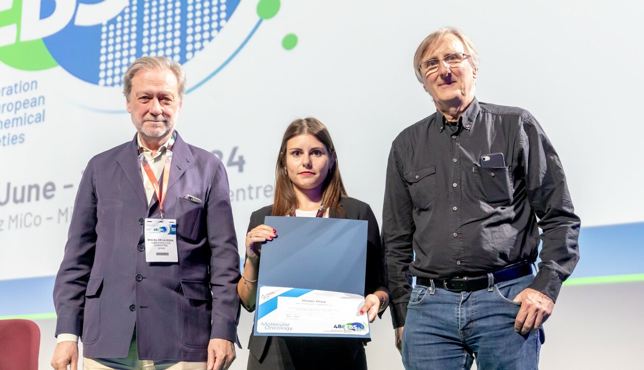 Winning the Molecular Oncology poster prize at the 48th FEBS Congress