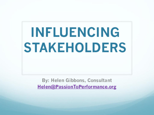 Influencing Stakeholders inc Power Analysis-HG