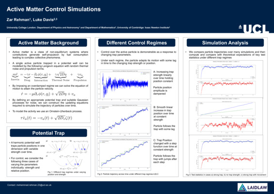 Active Matter Control Simulation - Laidlaw 2024 Research Poster