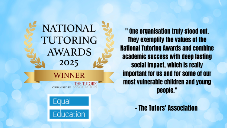 Equal Education Named Tuition Business of the Year at the 2025 National Tutoring Awards