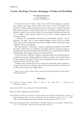 Creative Teaching - proposal for a conference