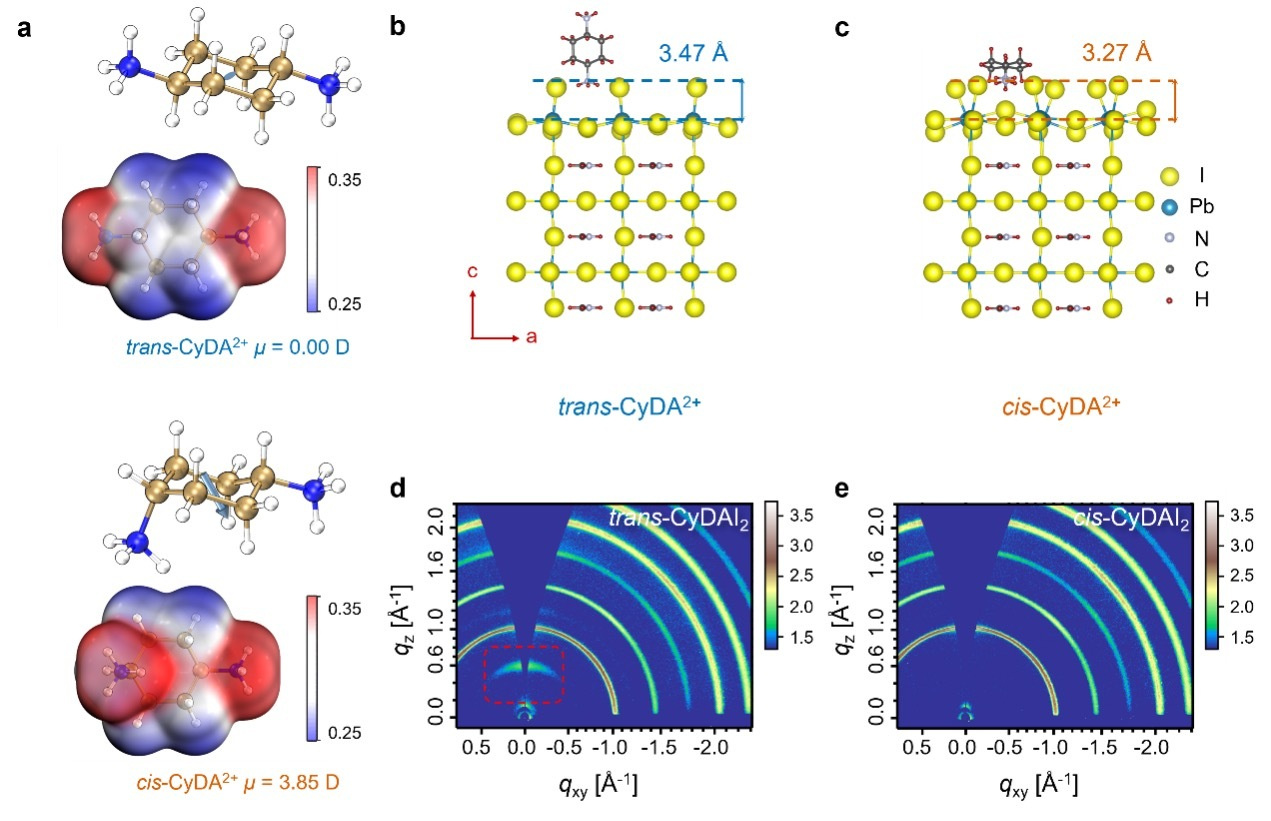 Exploiting isomeric cyclohexane diammonium for efficient perovskite-organic tandem solar cells with reduced interface recombination