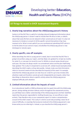 Developing better Education Health and Care Plans (EHCPs)
