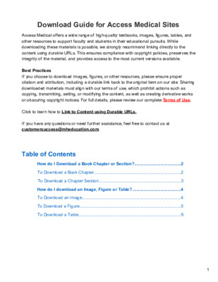 Download Guide for Access Medical Sites (How to download Chapters, Sections, Images and Tables)