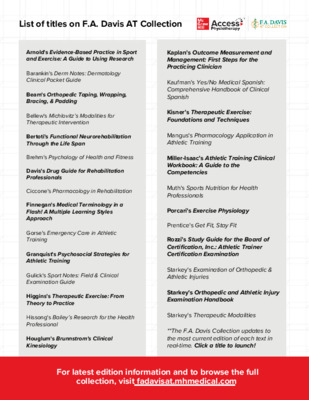 List of titles on F.A. Davis AT Collection 