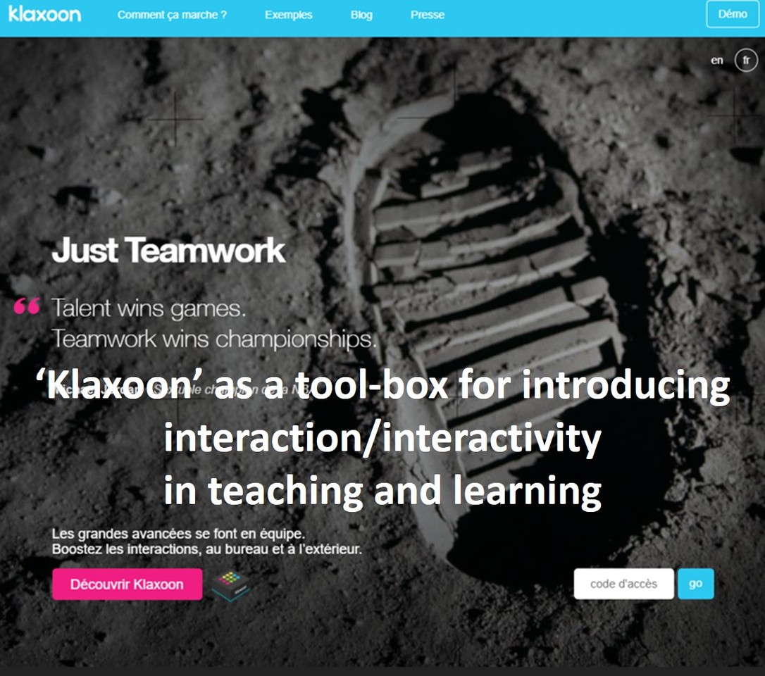 ‘Klaxoon’ as a tool-box for introducing interaction/interactivity in teaching and learning
