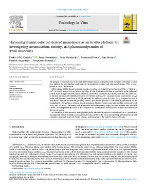 Harnessing human colonoid-derived monolayers as an in vitro platform for investigating accumulation, toxicity, and pharmacodynamics of small molecules