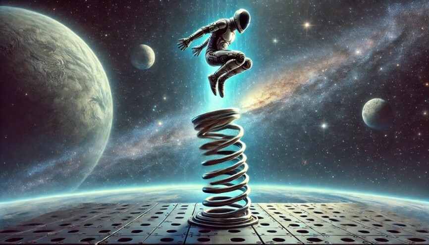 Superelastic alloy walks for deep space exploration