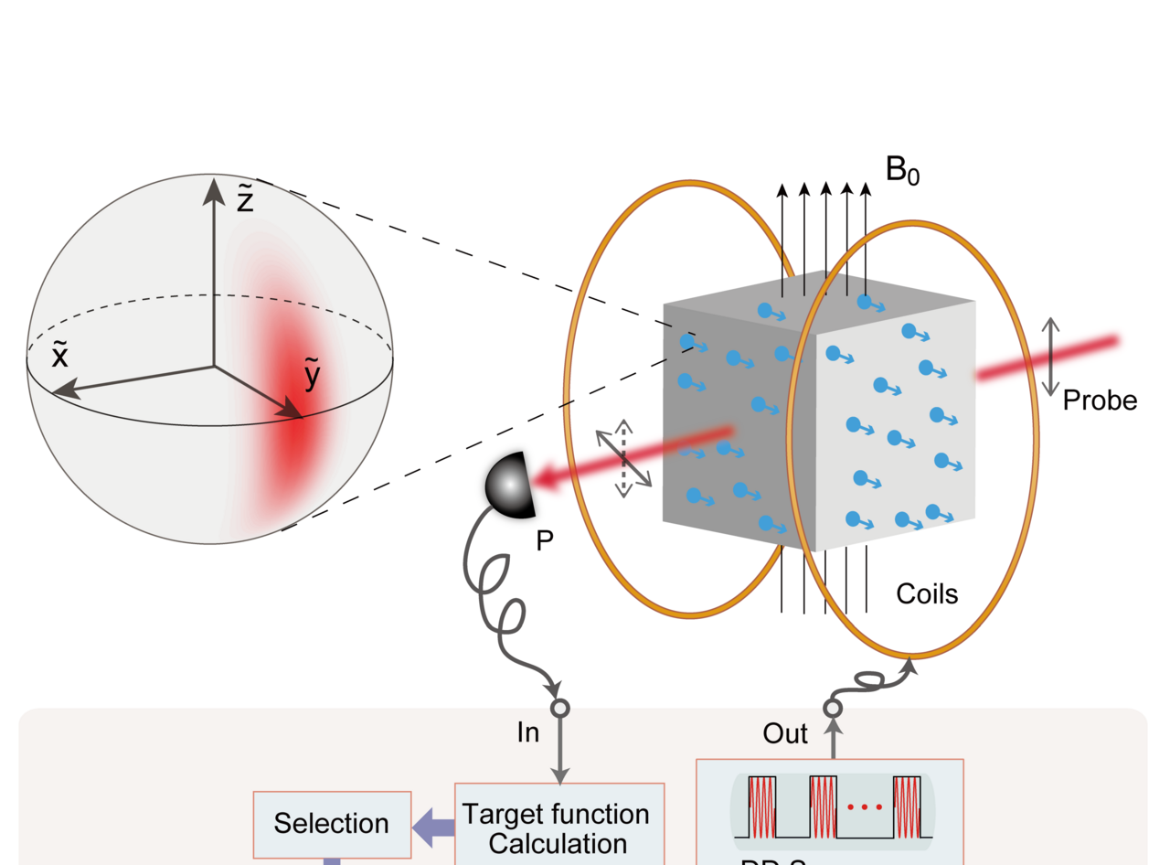 Squeezing spin state via geomagnetic field