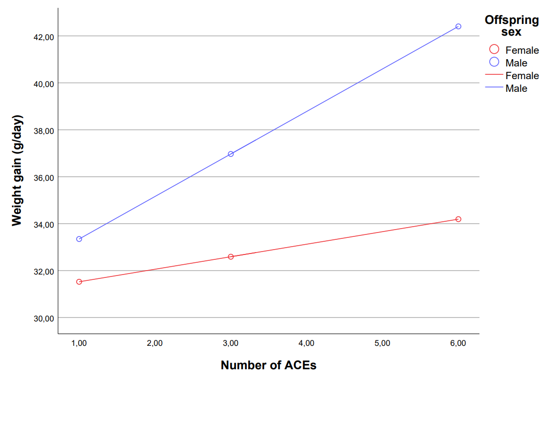 Sex-specific association between maternal childhood adversities and offspring’s weight gain in a Brazilian cohort