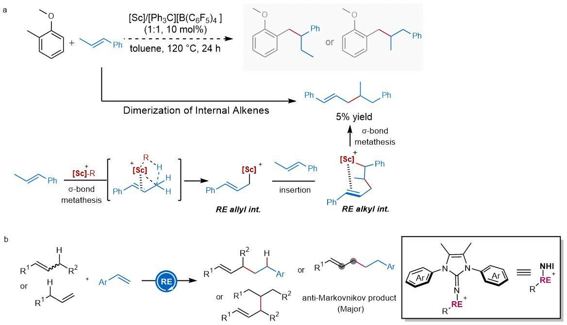 Anti-Markovnikov hydroallylation reaction of alkenes via scandium-catalyzed allylic C‒H activation