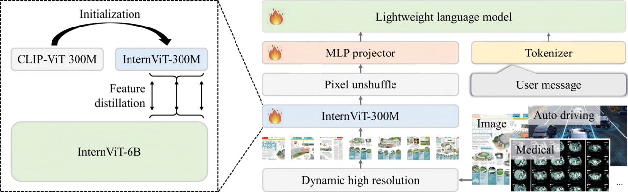 Mini-InternVL: a flexible-transfer pocket multi-modal model with 5% parameters and 90% performance
