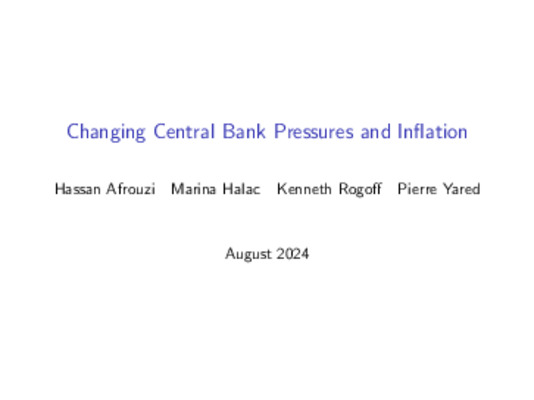 Presentación | Sesión I - Pierre Yared - Changing Central Bank Pressures and Inflation