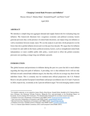 Documento de trabajo | Sesión I - Pierre Yared - Presiones cambiantes de los bancos centrales e inflación