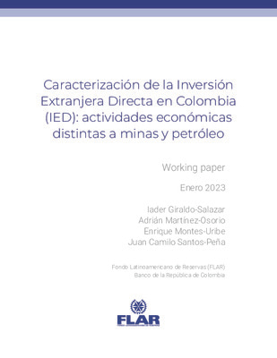 Documentos de trabajo | Caracterización de la Inversión Extranjera Directa en Colombia (IED) | 2023