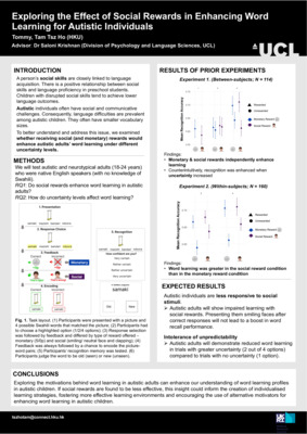 Research Poster: Exploring the Effect of Social Rewards in Enhancing Word Learning for Autistic Individuals