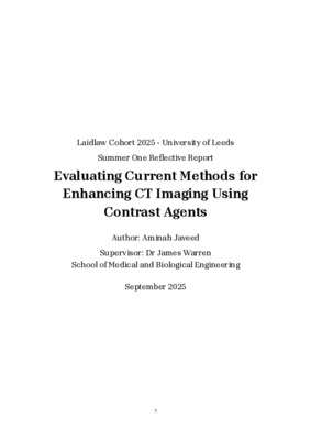 Reflective Report: Evaluating Current Methods For Enhancing CT Imaging Using Contrast Agents