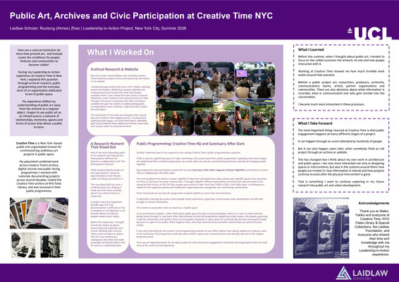 LIA Poster - Public Art, Archives, and Civic Participation at Creative Time