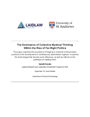 Research Essay 'The Dominance of Collective Mystical Thinking Within the Rise of Far-Right Politics'