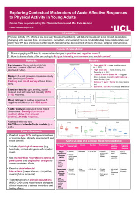 (Poster)  Toward Optimised Exercise Prescription: Exploring Contextual Moderators of Acute Affective Responses to Physical Activity in Young Adults