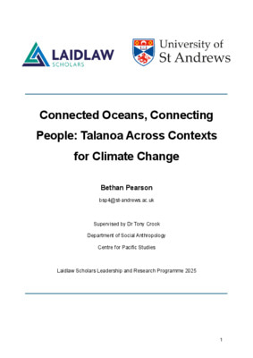 Connected Oceans, Connecting People: Talanoa Across Contexts for Climate Change