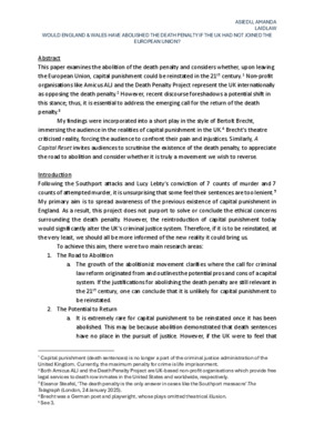 21st Century Predictions: Will Capital Punishment Return to the UK?