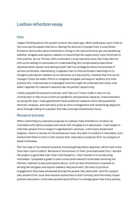 Summer 1 Reflective Report