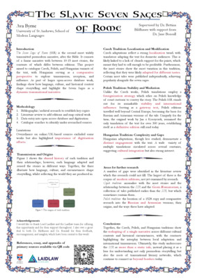Research Poster: The Slavic Seven Sages of Rome
