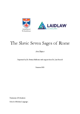 Research Essay: The Slavic Seven Sages of Rome