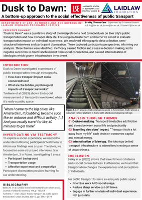 Dusk to Dawn A bottom-up approach to the social effectiveness of public transport