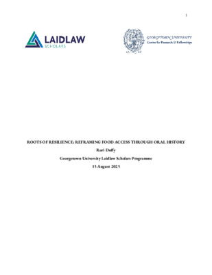 Laidlaw Research Paper: Roots of Resilience