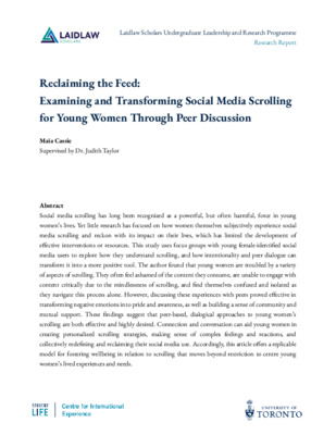 Reclaiming the Feed: Examining and Transforming Social Media Scrolling for Young Women Through Peer Discussion