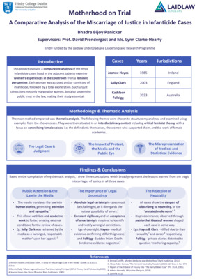Summer 1 Poster : Motherhood on Trial