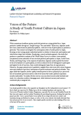 Final Report: A Study of Youth Protest Culture in Japan