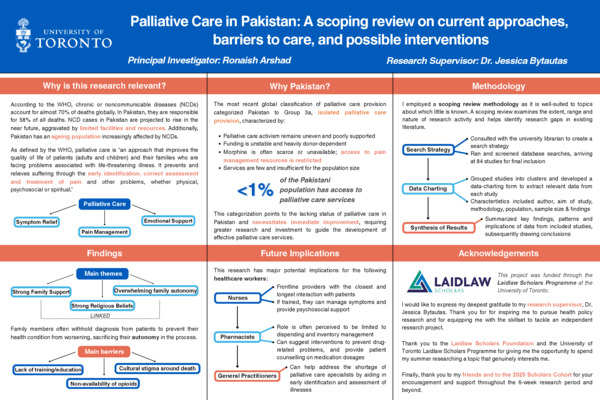 Research Poster: Palliative care in Pakistan: A scoping review on current approaches, barriers to care, and possible interventions