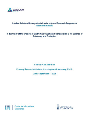 In the Valley of the Shadow of Death: An Evaluation of Canada’s Bill C-7’s Balance of Autonomy and Protection