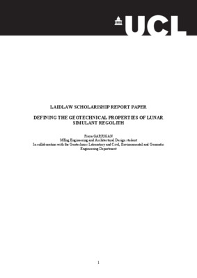 Defining the geotechnical properties of Lunar simulant regolith