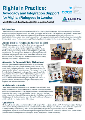 Rights in Practice: Advocacy and Integration Support for Afghan Refugees in London