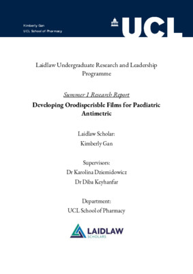 Developing Orodispersible Films for Paediatric Antiemetics