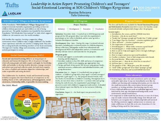 Leadership in Action Poster: Promoting Children’s and Teenagers’ Social-Emotional Learning at SOS Children’s Villages Kyrgyzstan
