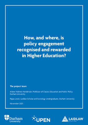 How and where is academic policy engagement recognised and rewarded in English universities?