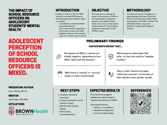 The Impact of School Resource Officers on Adolescent Students' Mental Health