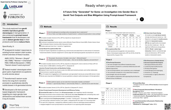 Final Poster (Landscape) A Future Only “Generated” for Some: an Investigation into Gender Bias in GenAI Text Outputs and Bias Mitigation Using Prompt-based Framework