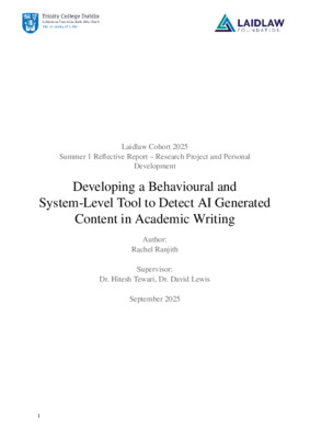 Summer 1 Reflective Report