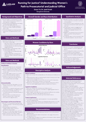 GYe Final Poster: Running for Justice? Understanding Women's Path to Prosecutorial and Judicial Office 