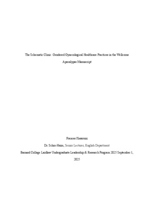 The Schematic Clinic: Gendered Gynecological Healthcare Practices in the Wellcome Apocalypse Manuscript