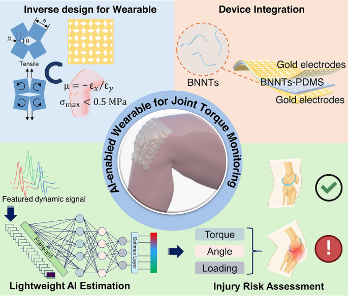 AI-Enabled Piezoelectric Wearable for Joint Torque Monitoring