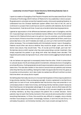 Sweet Solutions; Rethinking Diabetes Care in Guangzhou